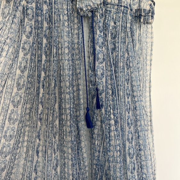 NWT free people Blue Sleeveless Sheer Maxi Dress Small Boho Chic - Picture 5 of 10